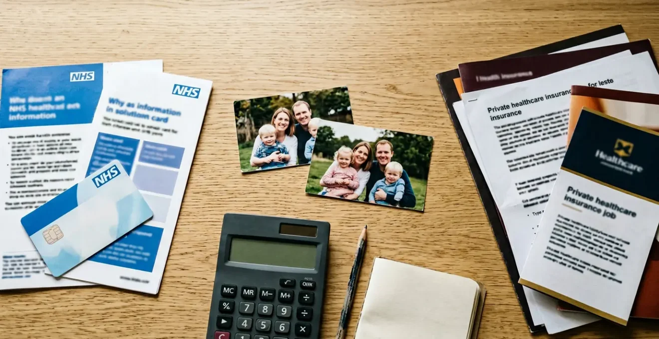 Family health insurance planning concept with clean composition and natural negative space