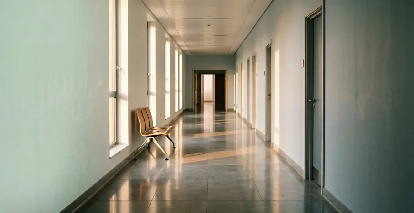 Hospital corridor symbolizing delayed healthcare access and systemic barriers in UK palliative care