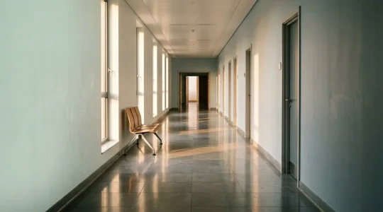 Hospital corridor symbolizing delayed healthcare access and systemic barriers in UK palliative care