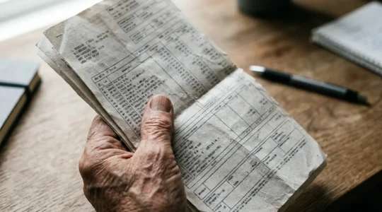 Close-up of hands reviewing a detailed medical invoice with multiple line items showing separate surgeon, anaesthetist, and hospital charges in a naturally lit setting