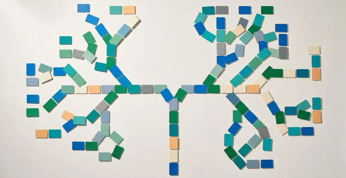 Abstract visual metaphor showing interconnected medical pathways with multiple specialist touchpoints requiring coordination