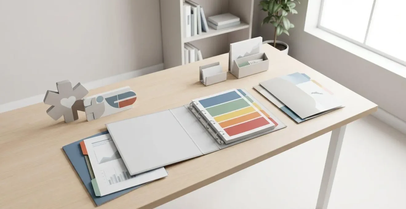 Organized emergency health binder with clearly sectioned tabs and essential medical documents arranged systematically