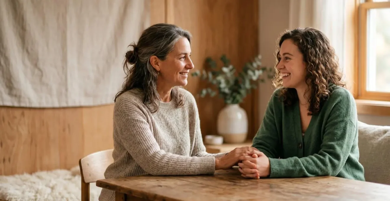 Warm and welcoming consultation environment emphasizing trust and non-judgmental professional support