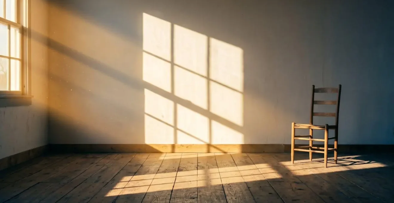 Symbolic composition showing passage of time and waiting through shadow and light